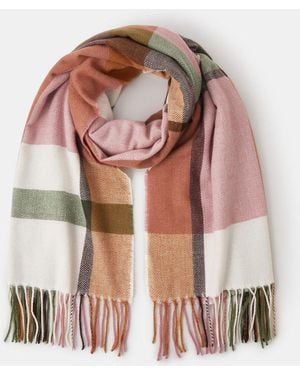 Accessorize Check Print Blanket Scarf - Pink