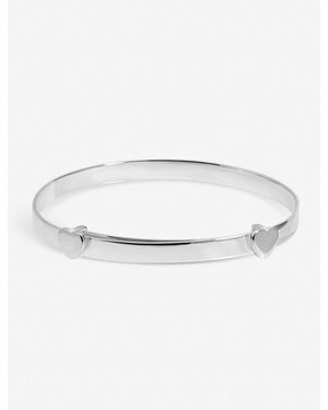 Inicio Tone Christening Heart Bangle - Metallic