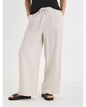 JD Williams Linen Wide Leg Pants - Natural