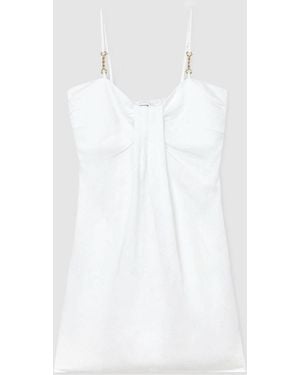 Reiss Lyocell-Linen Beach Mini Dress - White