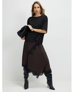 River Island Short Sleeve Hybrid T-Shirt Maxi Dress - Black