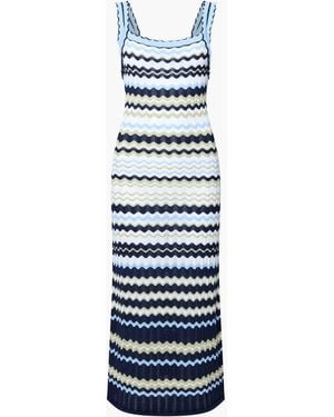 French Connection Striped London Knit Midi Dress - White