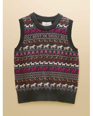 Joules Cotton Blend Crew Neck Knitted Vest - Green