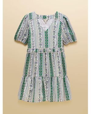 Joules Daphne Short Sleeve Tiered Mini Dress - Blue