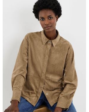 JD Williams Suedette Shirt - Natural