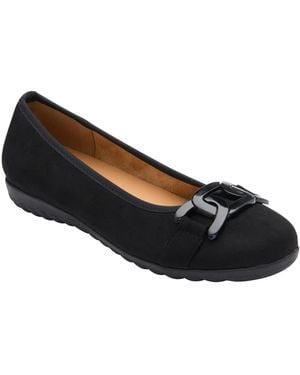 Lotus Flat Slip-On Shoes - Black