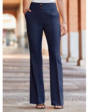 Sosandar Contour Waist Kick Flare Pants - Blue
