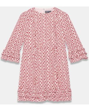 Mint Velvet Print Ruffle Mini Dress - Pink