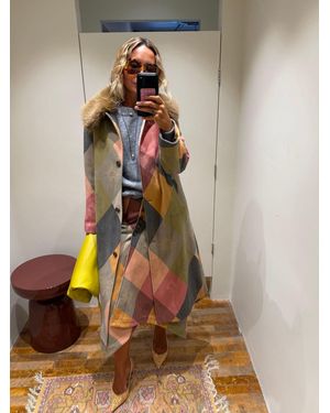 Never Fully Dressed Argyle Long Coat - Green