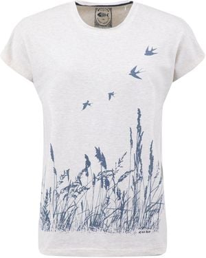 Weird Fish Swooping Swallows Front Print Graphic T-Shirt - White