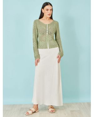 Yumi' Viscose Maxi Skirt - Green