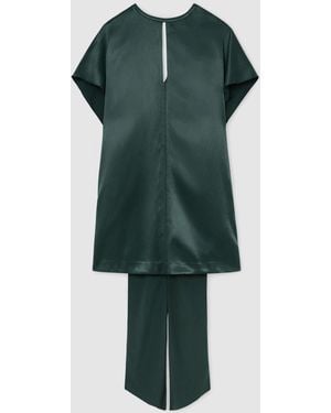 Reiss Satin Cape-Detail Mini Dress - Green