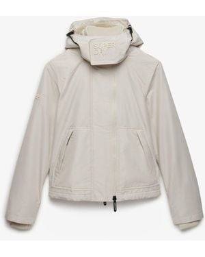 Superdry Marl Hooded Arctic Windcheater Jacket - White