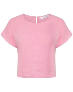 PixieGirl Petite Cheesecloth Lace Back Top - Pink