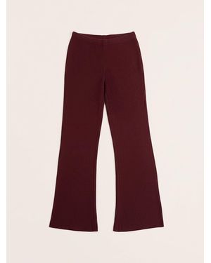 4th & Reckless Emmy Ribbed Wide Leg Trousers - Red