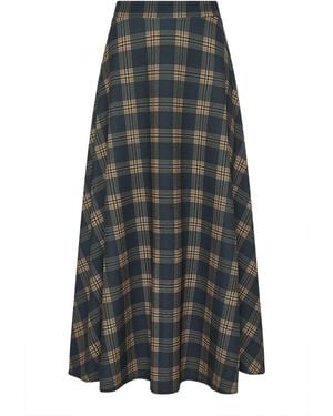 PixieGirl Petite Pixiegirl Checked Maxi Skirt - Gray