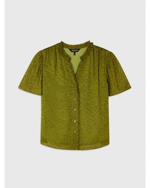 Whistles Dragonfly Short Sleeve Blouse - Green