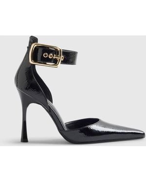 River Island Buckle Ankle Strap Court Shoes - White
