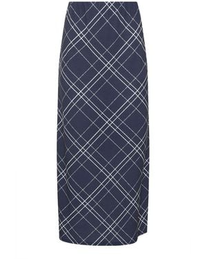 PixieGirl Petite Checked Maxi Skirt - Blue