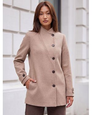 Roman Funnel Neck Jacket - Natural