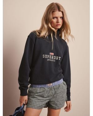 Superdry Check Cotton Shorts - Black