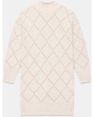 Mint Velvet Sequin Knit Mini Dress - Natural