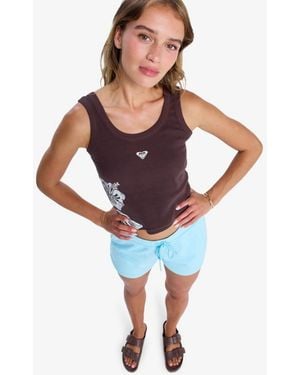 Roxy Floral Keep It Cool Scoop Neck Tank Top - Brown