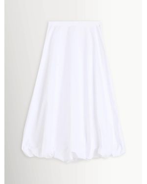 By Malene Birger Aubrey Bubble Hem Midi Skirt - White