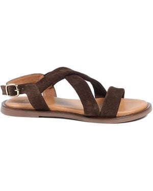 Jones Bootmaker Wide Fit Hali Leather Sandals - Brown