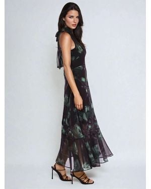 Religion Time Maxi Halterneck Dress With Tie Sash - White
