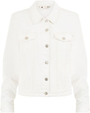 Yumi' Stretch Cotton Denim Jacket - White