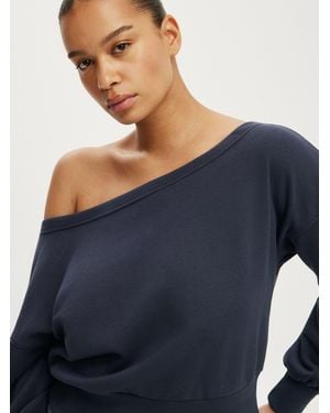 Cotton On Relaxed Off Shoulder Sweatshirt - Blue