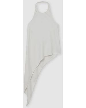 Reiss Asymmetric Draped Halterneck Top - White