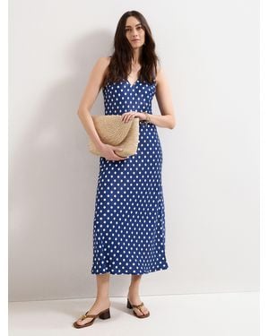 Phase Eight Tina Spot Slip Dress - Blue