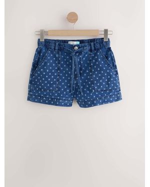 Next Pull-On Utility Denim Shorts - Blue