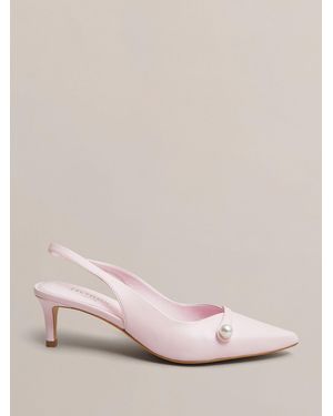 Hobbs Pale Serena Leather Slingbacks - Pink