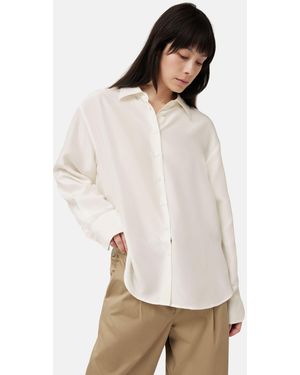 Jigsaw Silk Habotai Relaxed Shirt - Weiß