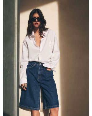 BHOEM Mid Rise Longline Bermuda - Blue