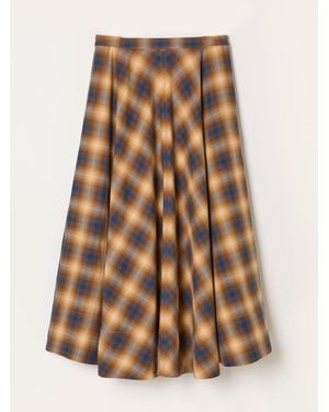 FatFace Fatface Freya Check Midi Skirt - Brown