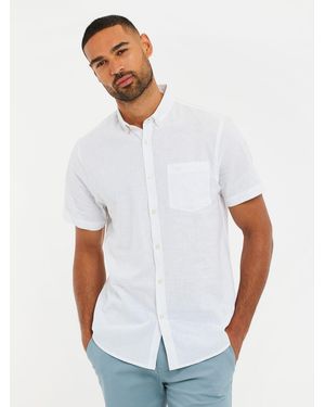 Threadbare Kurzärmeliges Hemd Aus Leinengemischxx-Large - Weiß