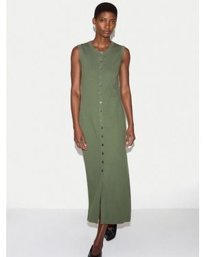 Jigsaw Cotton Rib Button Tank Dress - Green