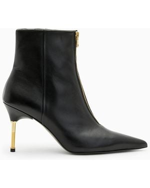 AllSaints Natasha Pointed Zip Up Leather Boots - Black