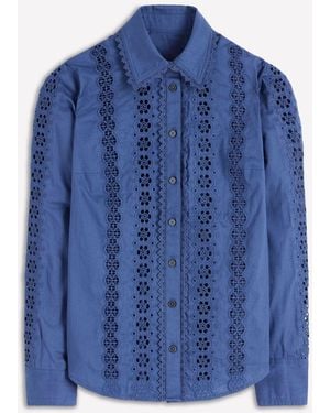 Boden Sienna Broderie Detail Shirt - Blue
