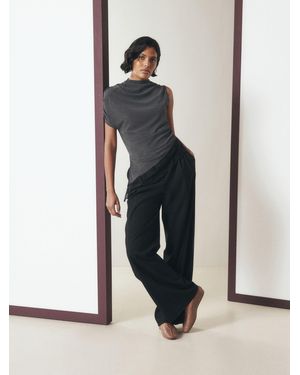 Next Tailored Triple Pleat Wide Leg Pants With Wool - White