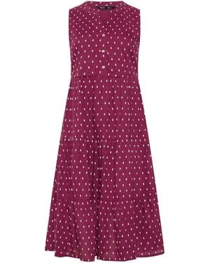 M Com Petite Sleeveless Dobby Dress - Purple