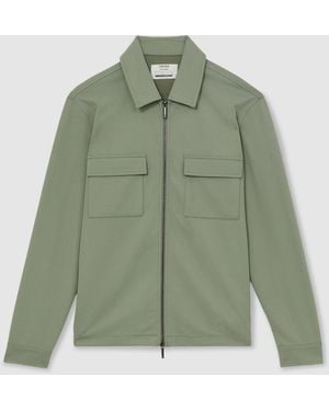 Reiss R-Flex Stretch-Twill Zip-Through Overshirt - Green