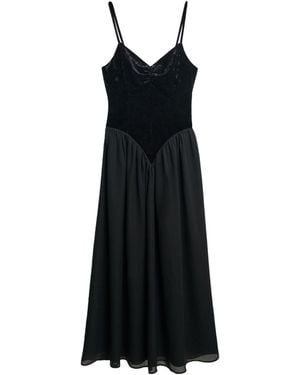 Superdry Velvet Corset Strapless Dress - Black