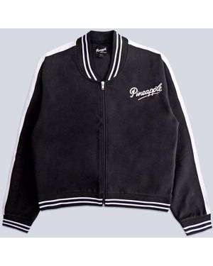 Pineapple Damen Gestreifte Bomberjacke Aus Jerseymittel - Schwarz