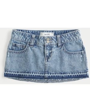 Hollister Ultra Low Rise Denim Micro Mini Skirt - Blue