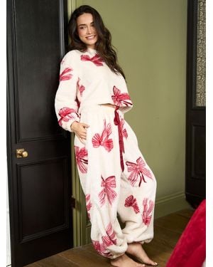 JAM The Label Bow Fleece Lounge Set - Natural